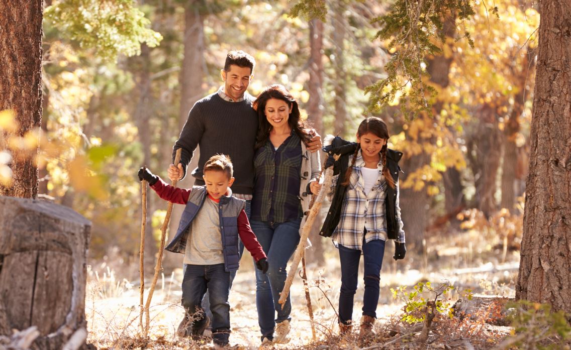 Hispanic Family Enjoys Outdoor Activity